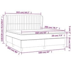 shumee Boxspring posteľ s matracom tmavohnedá 160x200 cm látka