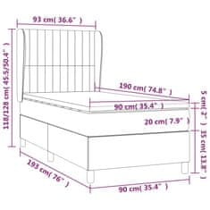 Petromila vidaXL Boxspring posteľ s matracom tmavosivá 90x190 cm látka