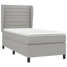 shumee Boxspring posteľ s matracom bledosivý 100x200 cm látka