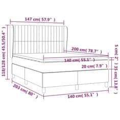 Petromila vidaXL Boxspring posteľ s matracom bledosivá 140x200 cm látka