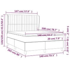 Petromila vidaXL Boxspring posteľ s matracom tmavosivá 140x200 cm látka