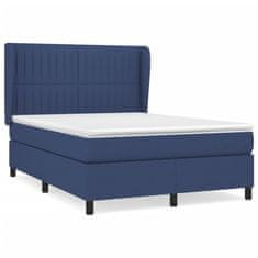 shumee Boxspring posteľ s matracom modrý 140x190 cm látka