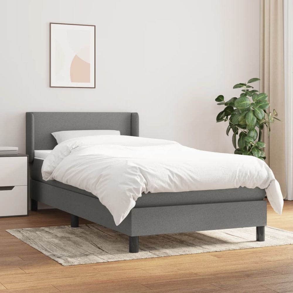 Petromila vidaXL Boxspring posteľ s matracom tmavosivá 100x200 cm látka