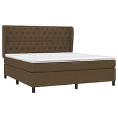 shumee Boxspring posteľ s matracom tmavohnedá 160x200 cm látka