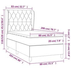 shumee Posteľný rám boxspring s matracom čierny 80x200 cm látka