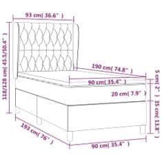 Petromila vidaXL Boxspring posteľ s matracom tmavohnedá 90x190 cm látka