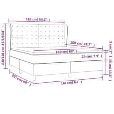 Petromila vidaXL Boxspring posteľ s matracom tmavohnedá 160x200 cm látka