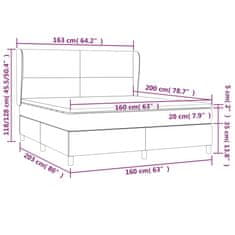 Petromila vidaXL Boxspring posteľ s matracom tmavohnedá 160x200 cm látka