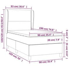 Petromila vidaXL Boxspring posteľ s matracom tmavosivá 90x190 cm látka