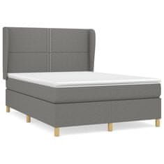 Petromila vidaXL Boxspring posteľ s matracom tmavosivá 140x200 cm látka