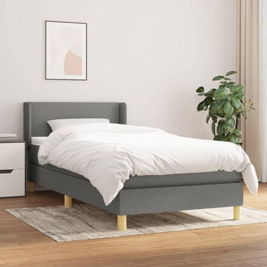 Petromila vidaXL Boxspring posteľ s matracom tmavosivá 90x190 cm látka