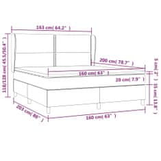 shumee Boxspring posteľ s matracom tmavosivá 160x200 cm látka