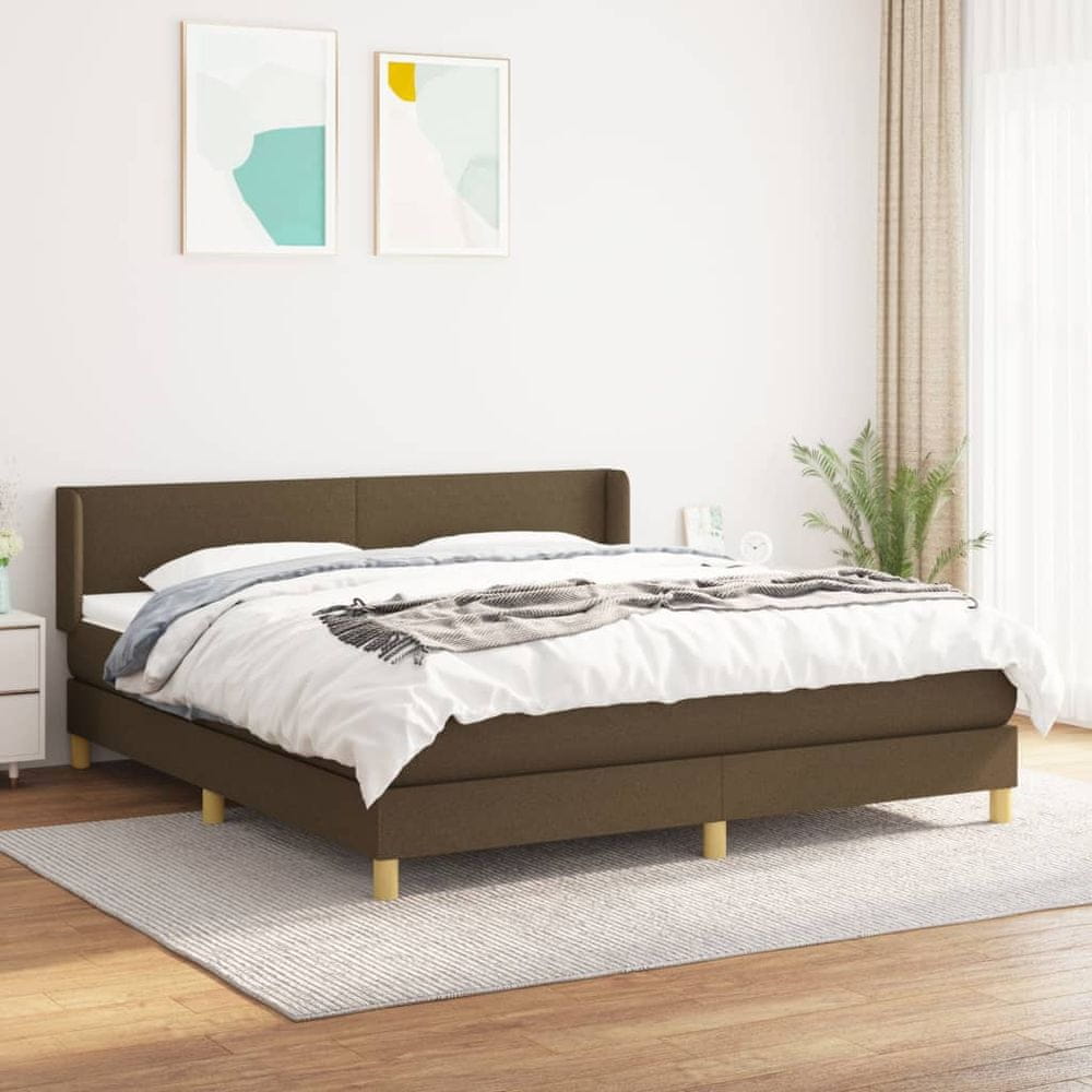 Petromila vidaXL Boxspring posteľ s matracom tmavohnedá 180x200 cm látka