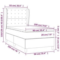 Petromila vidaXL Boxspring posteľ s matracom tmavohnedá 90x190 cm látka