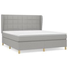 shumee Boxspring posteľ s matracom bledosivá 180x200 cm látka