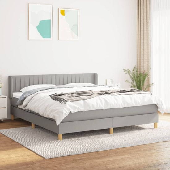 Vidaxl Boxspring posteľ s matracom svetlosivá 100x200 cm látka