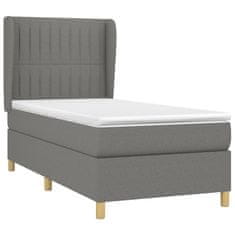 shumee Boxspring posteľ s matracom tmavosivá 100x200 cm látka