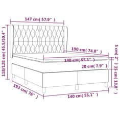 shumee Boxspring posteľ s matracom krémový 140x190 cm látka