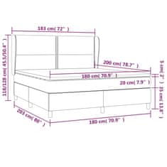 Vidaxl Posteľný rám boxspring s matracom modrý 180x200 cm látka