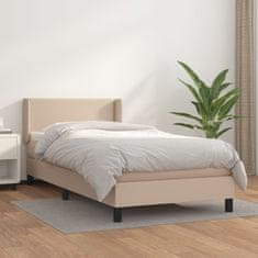 shumee Boxspring posteľ s matracom kapučínová 80x200 cm umelá koža