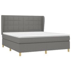 shumee Boxspring posteľ s matracom tmavosivá 160x200 cm látka