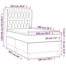 Petromila vidaXL Boxspring posteľ s matracom čierna 100x200 cm látka