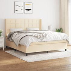 shumee Posteľný rám boxspring s matracom krémový 160x200 cm látka