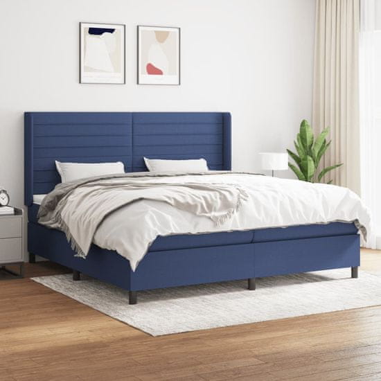 Petromila vidaXL Boxspring posteľ s matracom modrá 200x200 cm látka