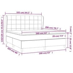 shumee Posteľný rám boxsping s matracom bledosivý 160x200 cm zamat