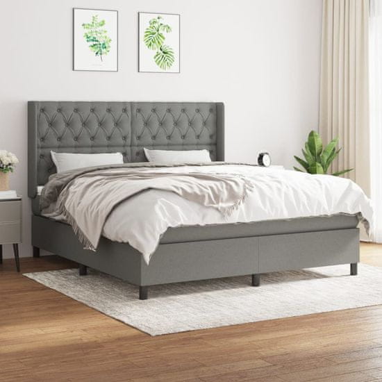 Petromila vidaXL Boxspring posteľ s matracom tmavosivá 160x200 cm látka