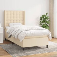 shumee Boxspring posteľ s matracom krémová 100x200 cm látka