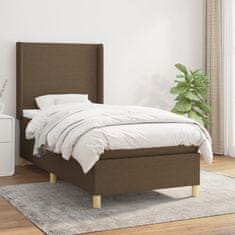 Petromila vidaXL Boxspring posteľ s matracom tmavohnedá 90x190 cm látka