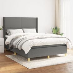 Petromila vidaXL Boxspring posteľ s matracom tmavosivá 140x200 cm látka