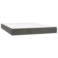 shumee Posteľný rám boxspring s matracom tmavosivý 140x200 cm zamat