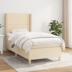 Petromila vidaXL Boxspring posteľ s matracom krémová 100x200 cm látka