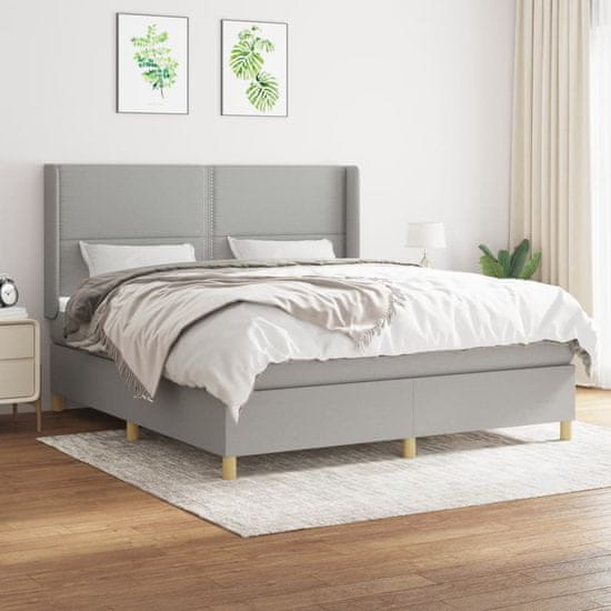 Petromila vidaXL Boxspring posteľ s matracom svetlosivá 100x200 cm látka