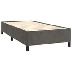 shumee Posteľný rám boxspring s matracom tmavosivý 90x200 cm zamat