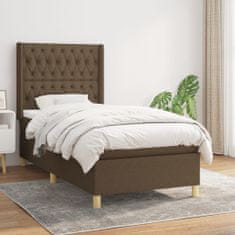 shumee Boxspring posteľ s matracom tmavohnedá 90x190 cm látka