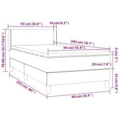 Petromila vidaXL Boxspring posteľ s matracom sivá 90x200 cm umelá koža