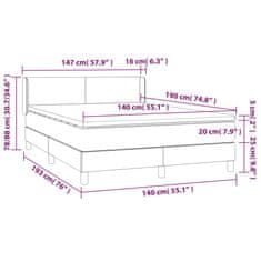 Petromila vidaXL Boxspring posteľ s matracom sivohnedý 140x190 cm látka