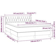 Petromila vidaXL Boxspring posteľ s matracom krémový 140x190 cm látka