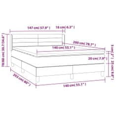 Petromila vidaXL Boxspring posteľ s matracom bledosivá 140x200 cm látka