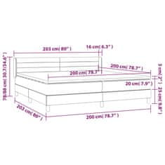 shumee Boxspring posteľ s matracom tmavosivá 200x200 cm látka