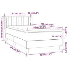 shumee Posteľný rám boxsping s matracom krémový 80x200 cm látka