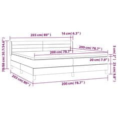 shumee Boxspring posteľ s matracom čierna 200x200 cm látka