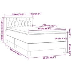 Petromila vidaXL Boxspring posteľ s matracom tmavosivá 90x200 cm látka