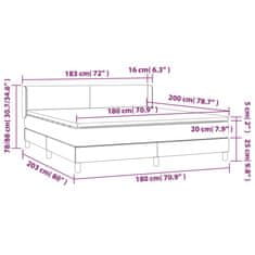 Petromila vidaXL Boxspring posteľ s matracom tmavosivá 180x200 cm látka