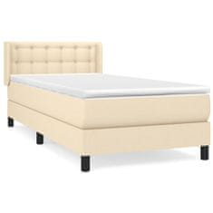 Vidaxl Posteľný rám boxspring s matracom krémový 90x190 cm látka