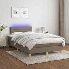 Petromila vidaXL Boxspring posteľ s matracom a LED sivohnedá 120x190 cm látka