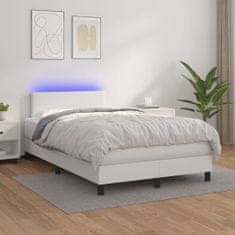 Petromila vidaXL Boxspring posteľ s matracom a LED biela 120x200 cm umelá koža